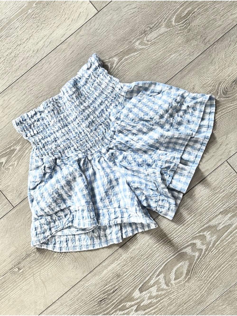 Sincerely Jules Gingham Plaid High Rise Ruffle Hem Shorts - Picture 2 of 13